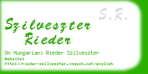 szilveszter rieder business card